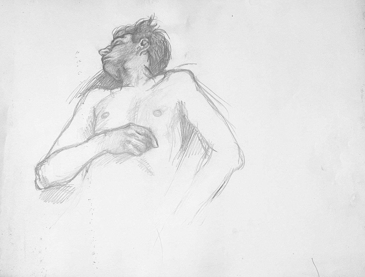 Ian Hornak, Renaissance Male Nude Figure Study, 1963, Original Drawing