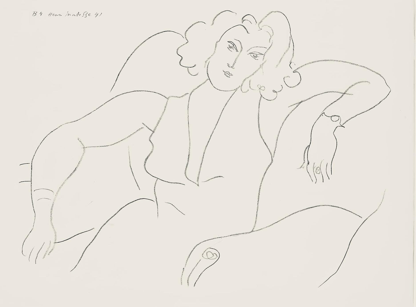 Henri Matisse, Srie B, Var. 4 (Duthuit 9), Henri Matisse, Dessins, Thmes Et Variations, Lithograph