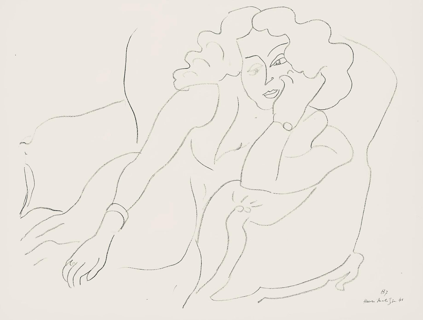 Henri Matisse, Srie B, Var. 7 (Duthuit 9), Henri Matisse, Dessins, Thmes Et Variations, Lithograph