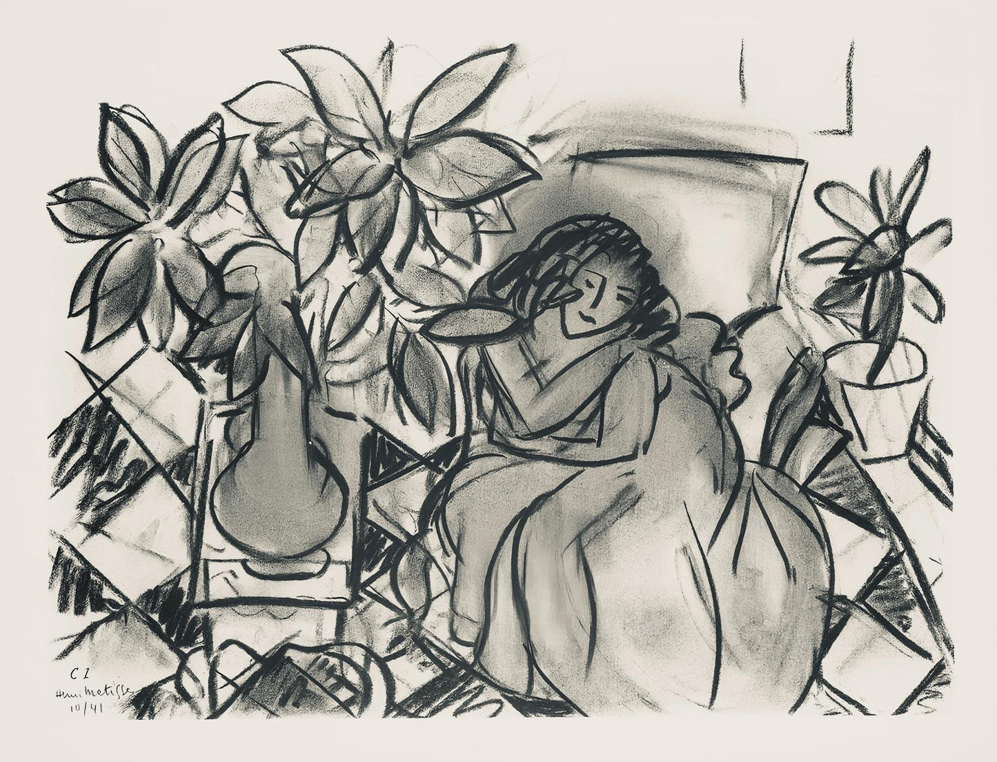 Henri Matisse, Srie C, Var. 1 (Duthuit 9), Henri Matisse, Dessins, Thmes Et Variations, Lithograph