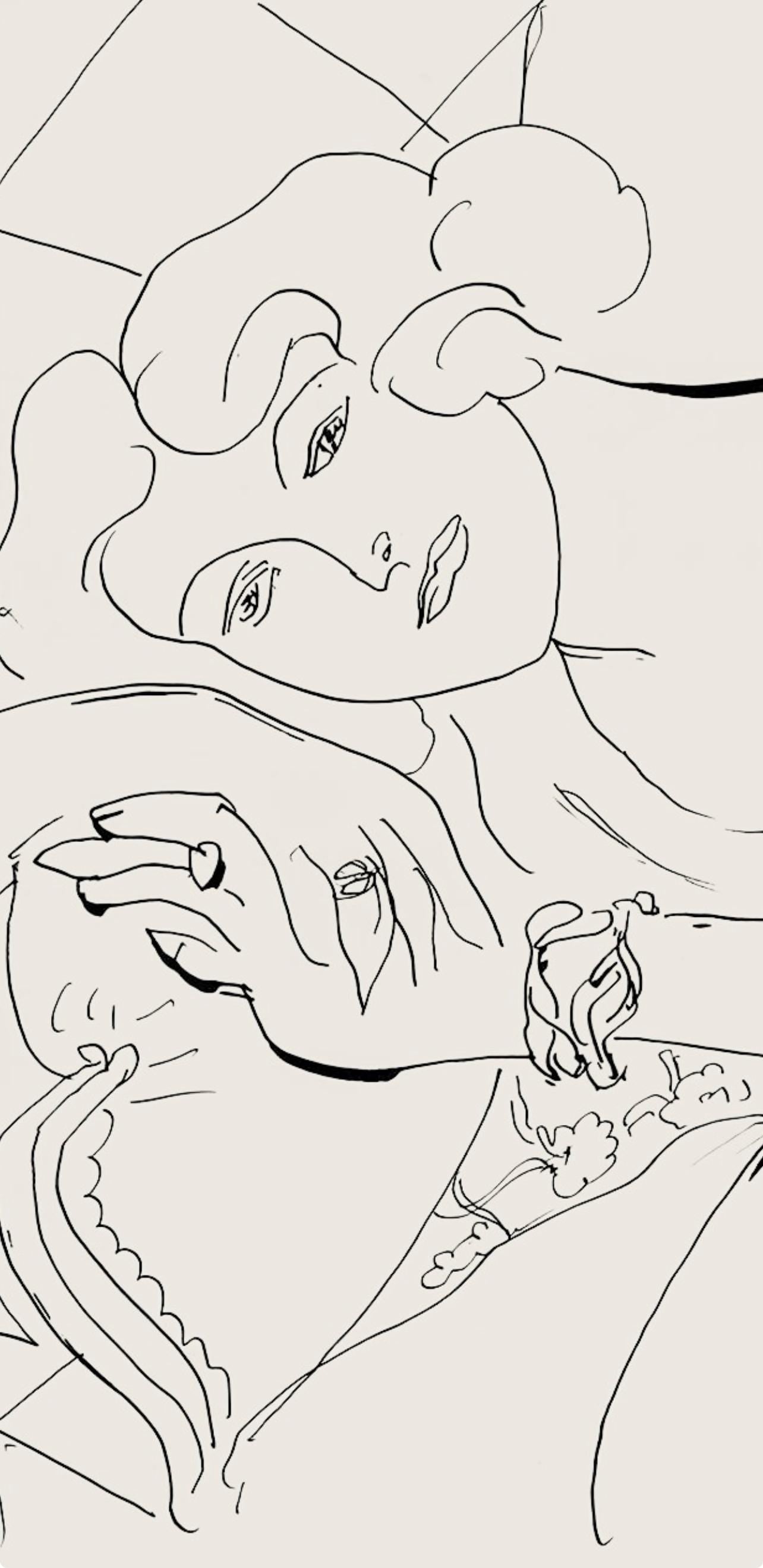 Henri Matisse, Srie C, Var. 3 (Duthuit 9), Henri Matisse, Dessins, Thmes Et Variations, Lithograph