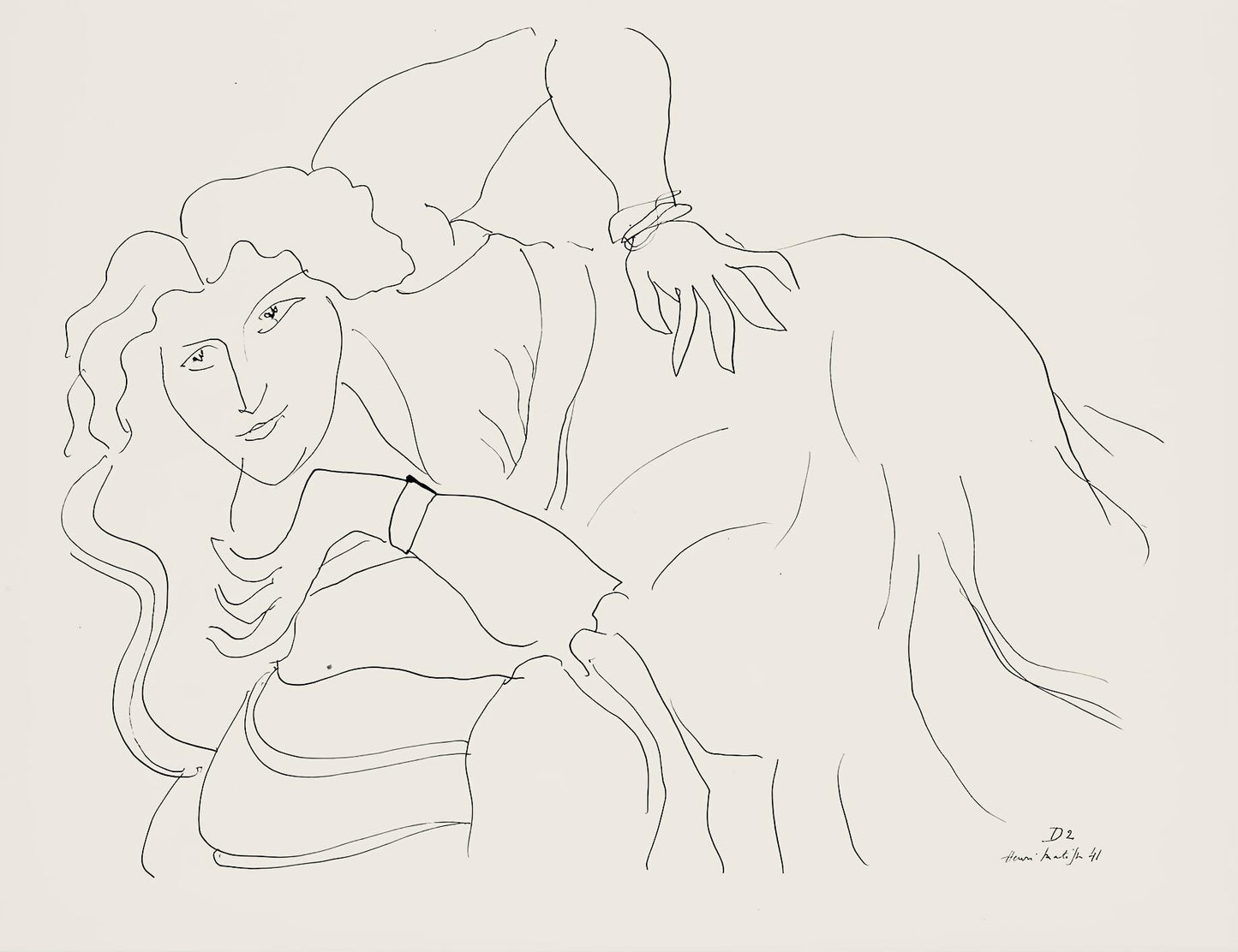 Henri Matisse, Srie D, Var. 2 (Duthuit 9), Henri Matisse, Dessins, Thmes Et Variations, Lithograph