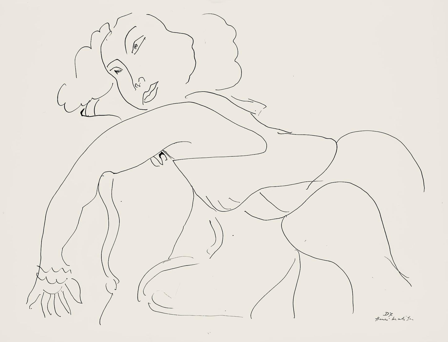 Henri Matisse, Srie D, Var. 7 (Duthuit 9), Henri Matisse, Dessins, Thmes Et Variations, Lithograph