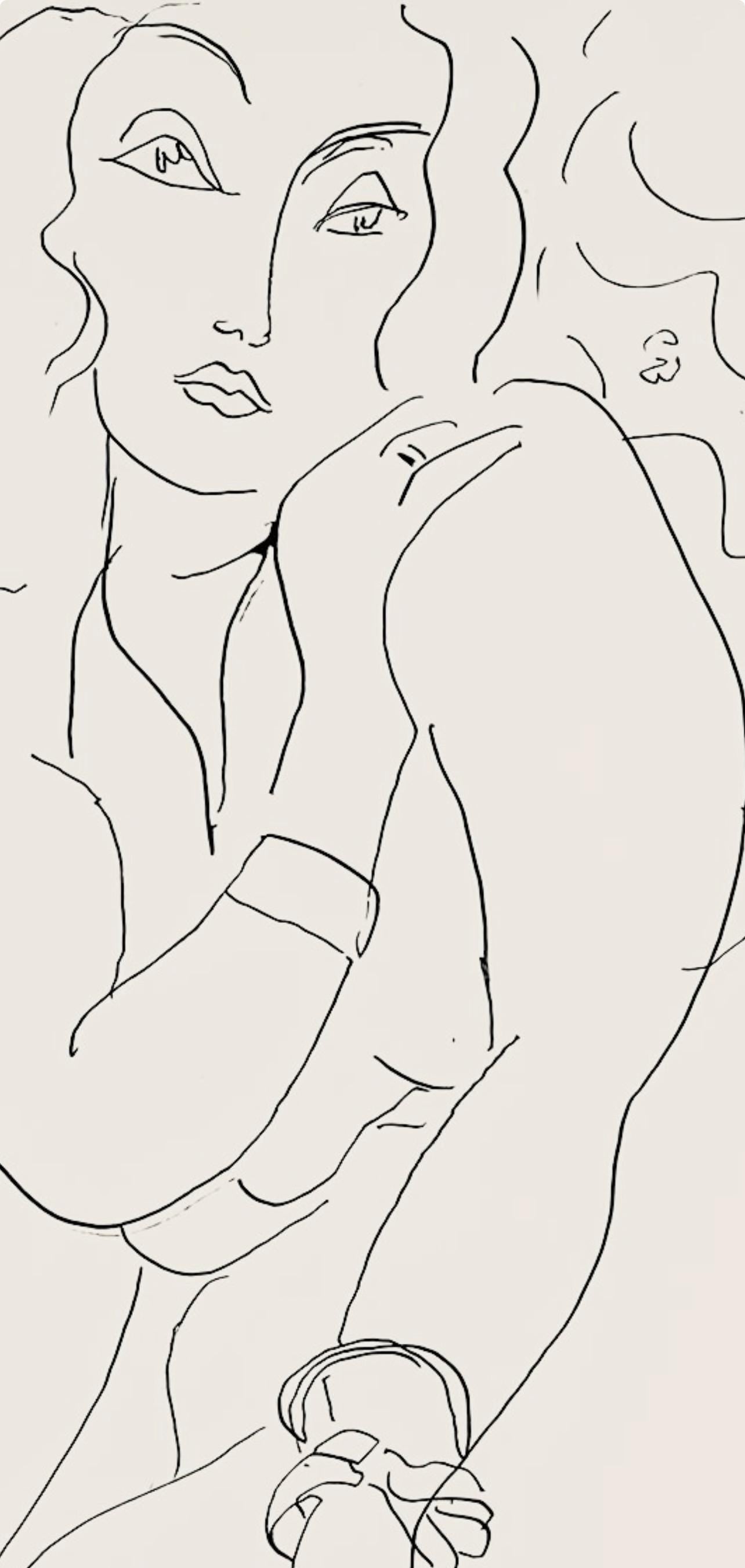 Henri Matisse, Srie E, Var. 9 (Duthuit 9), Henri Matisse, Dessins, Thmes Et Variations, Lithograph