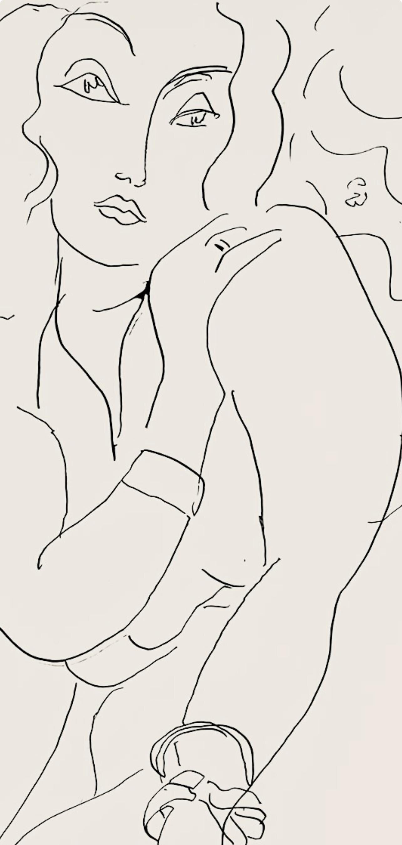 Henri Matisse, Srie E, Var. 9 (Duthuit 9), Henri Matisse, Dessins, Thmes Et Variations, Lithograph