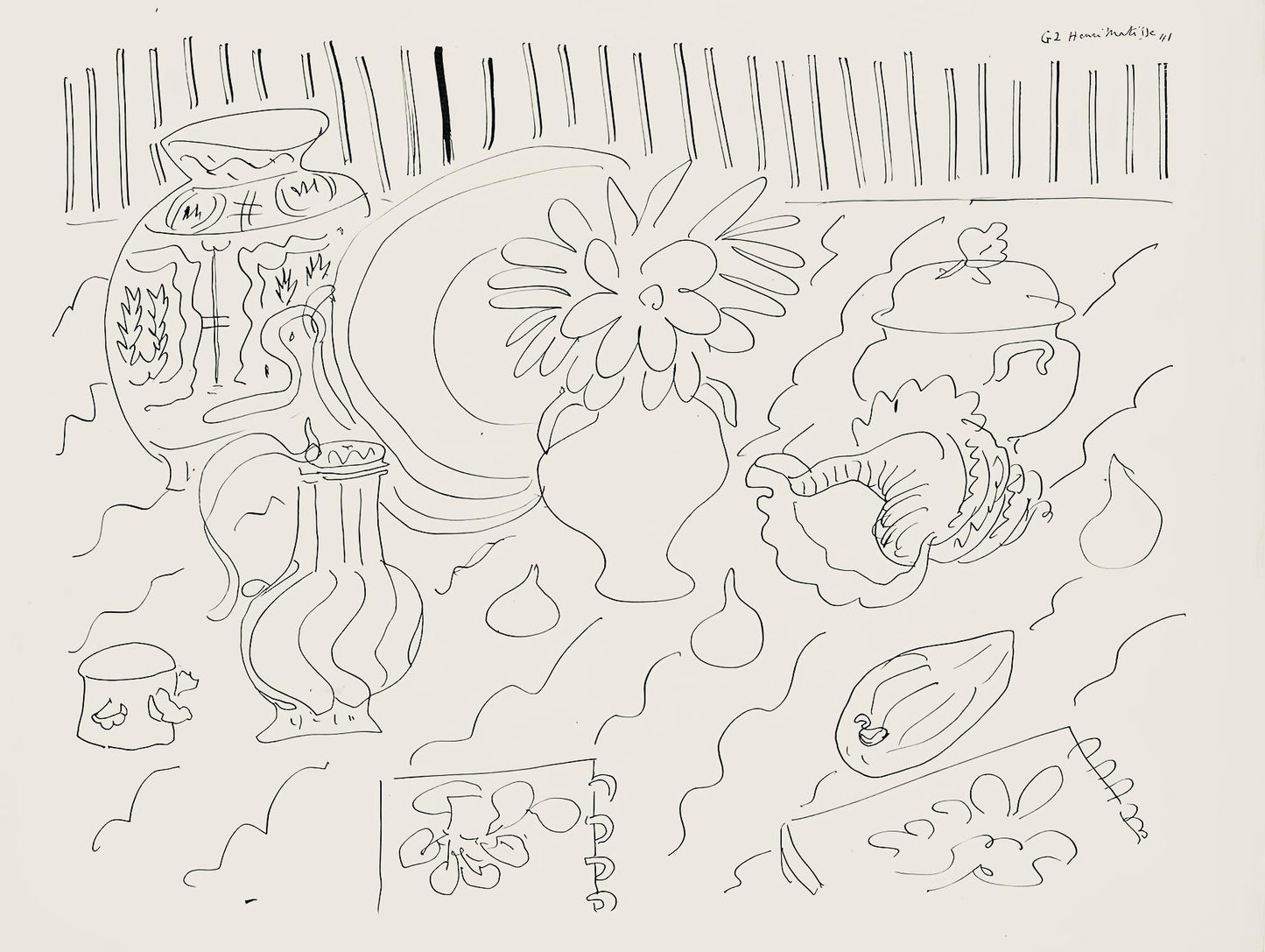 Henri Matisse, Srie G, Var. 2 (Duthuit 9), Henri Matisse, Dessins, Thmes Et Variations, Lithograph