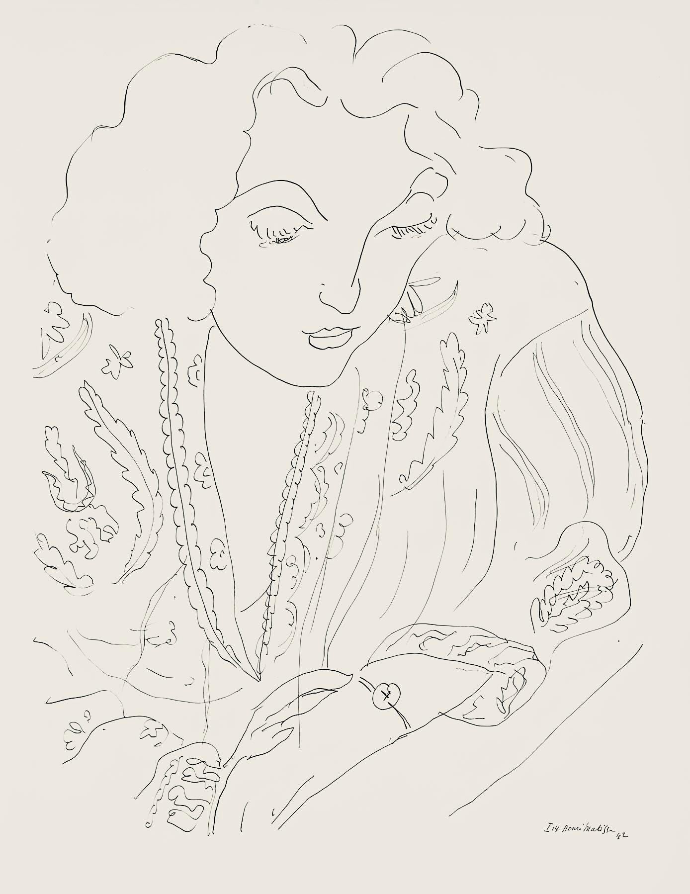 Henri Matisse, Srie I, Var. 14 (Duthuit 9), Henri Matisse, Dessins, Thmes Et Variations, Lithograph