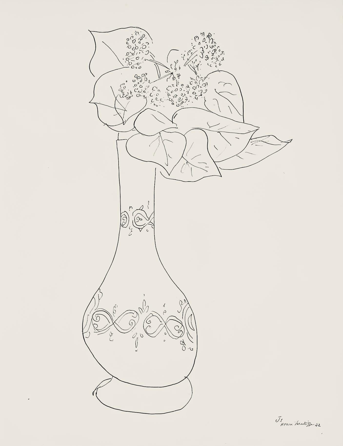 Henri Matisse, Srie J, Var. 1 (Duthuit 9), Henri Matisse, Dessins, Thmes Et Variations, Lithograph