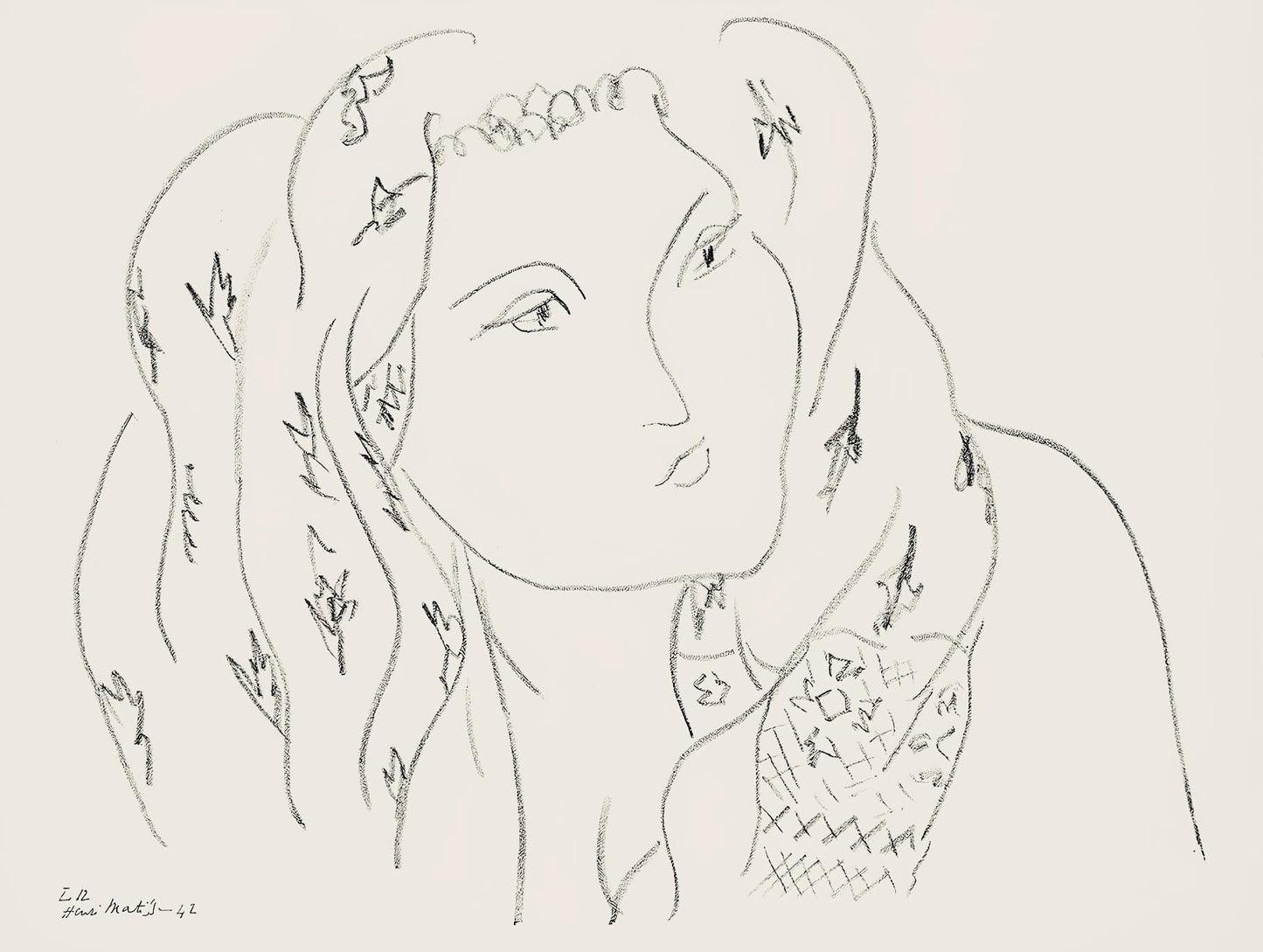 Henri Matisse, Srie L, Var. 12 (Duthuit 9), Henri Matisse, Dessins, Thmes Et Variations, Lithograph