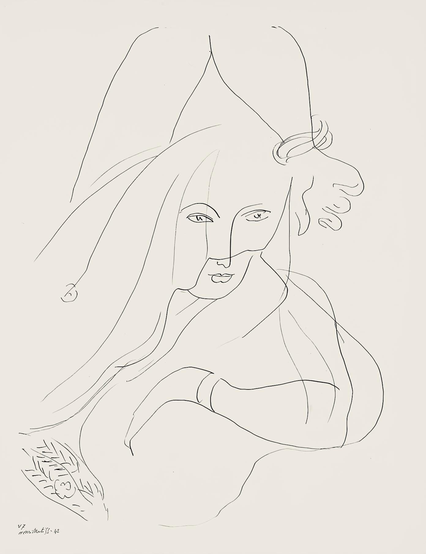 Henri Matisse, Srie V, Var. 7 (Duthuit 9), Henri Matisse, Dessins, Thmes Et Variations, Lithograph