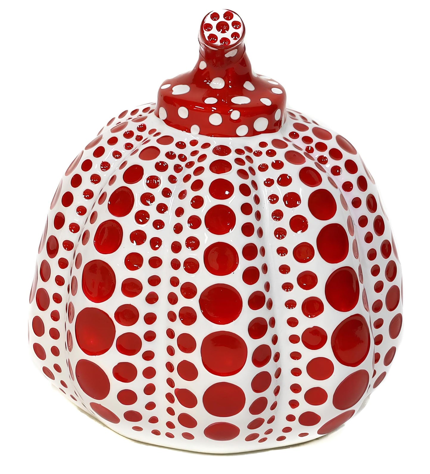 Yayoi Kusama ?? ??, Pumpkins, Yellow/Black, Red/White (Two Sculptures) Cast Resin Sculptures