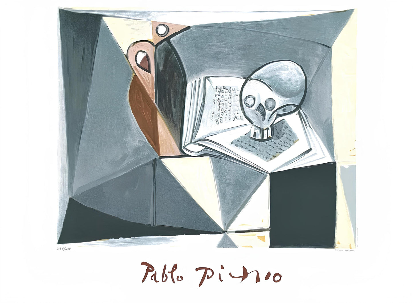 Pablo Picasso, Tte De Mort Et Livre, Marina Picasso Collection, Official Lithograph