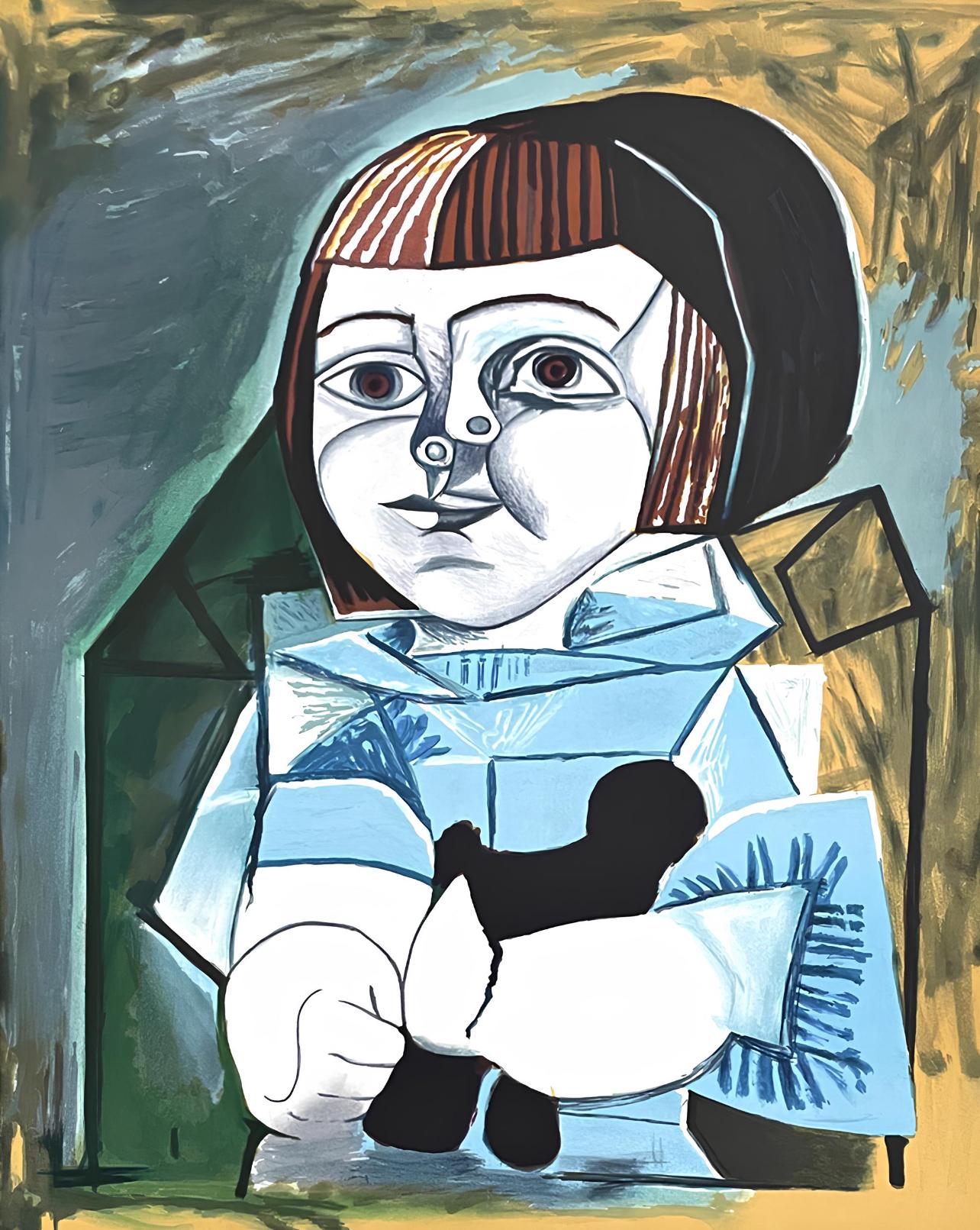 Pablo Picasso, Paloma En Bleu, Marina Picasso Collection, Official Lithograph