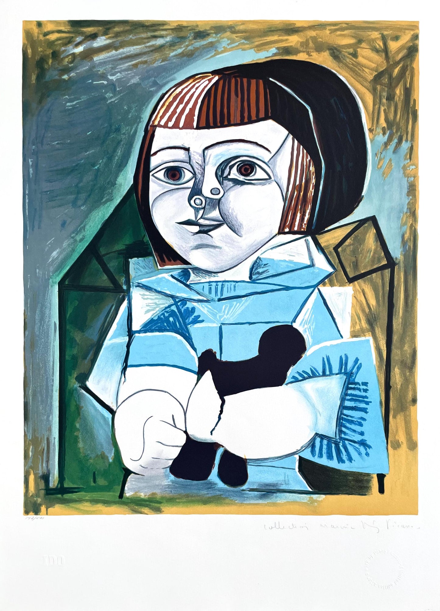 Pablo Picasso, Paloma En Bleu, Marina Picasso Collection, Official Lithograph