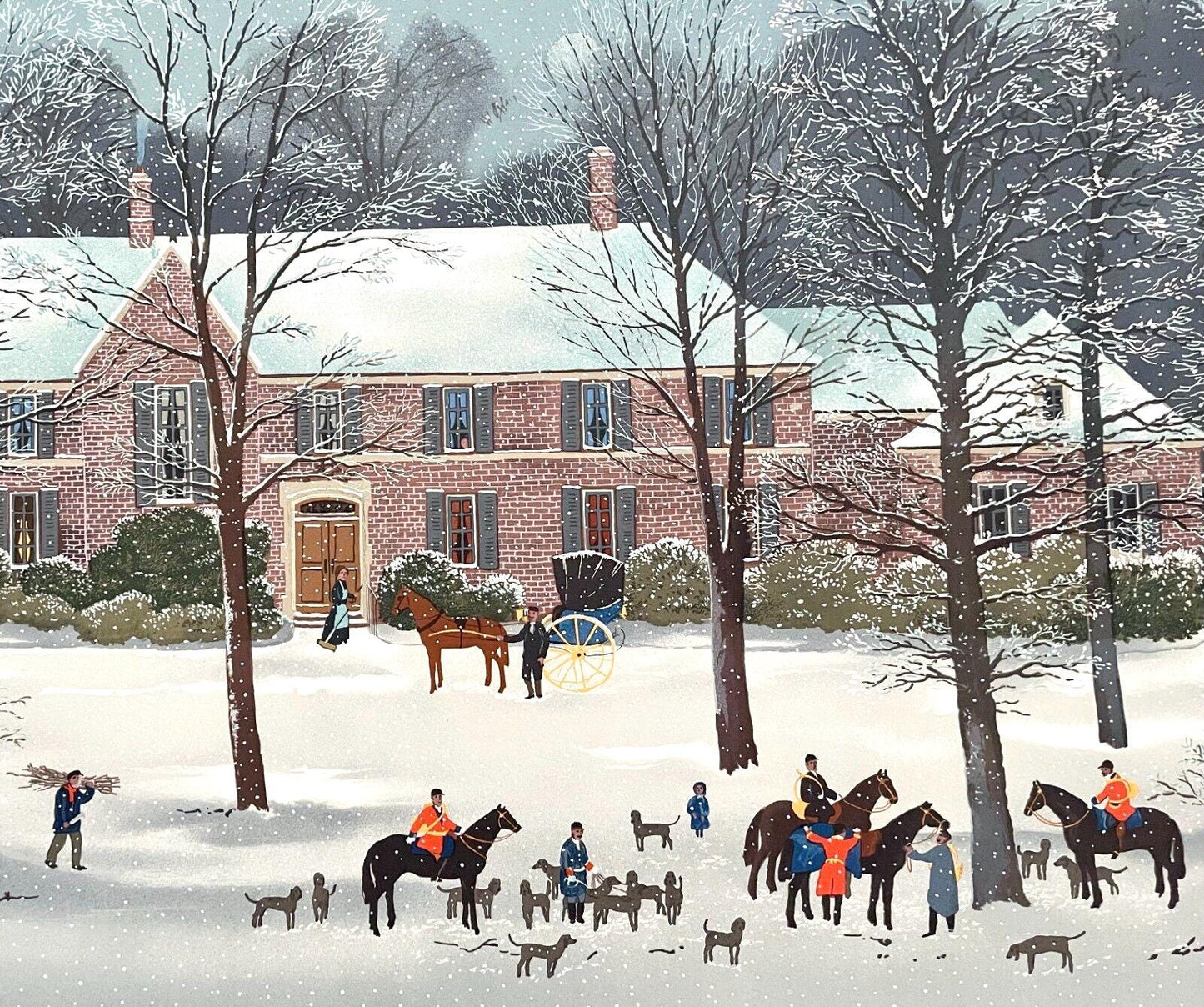 Michel Delacroix, La Chasse D'Hiver, Lithograph