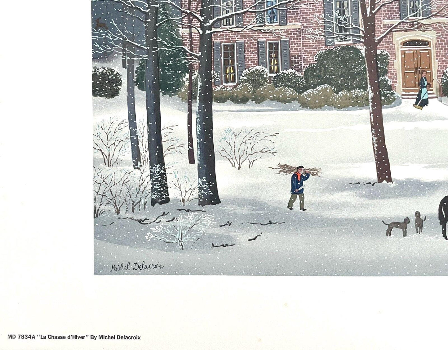 Michel Delacroix, La Chasse D'Hiver, Lithograph