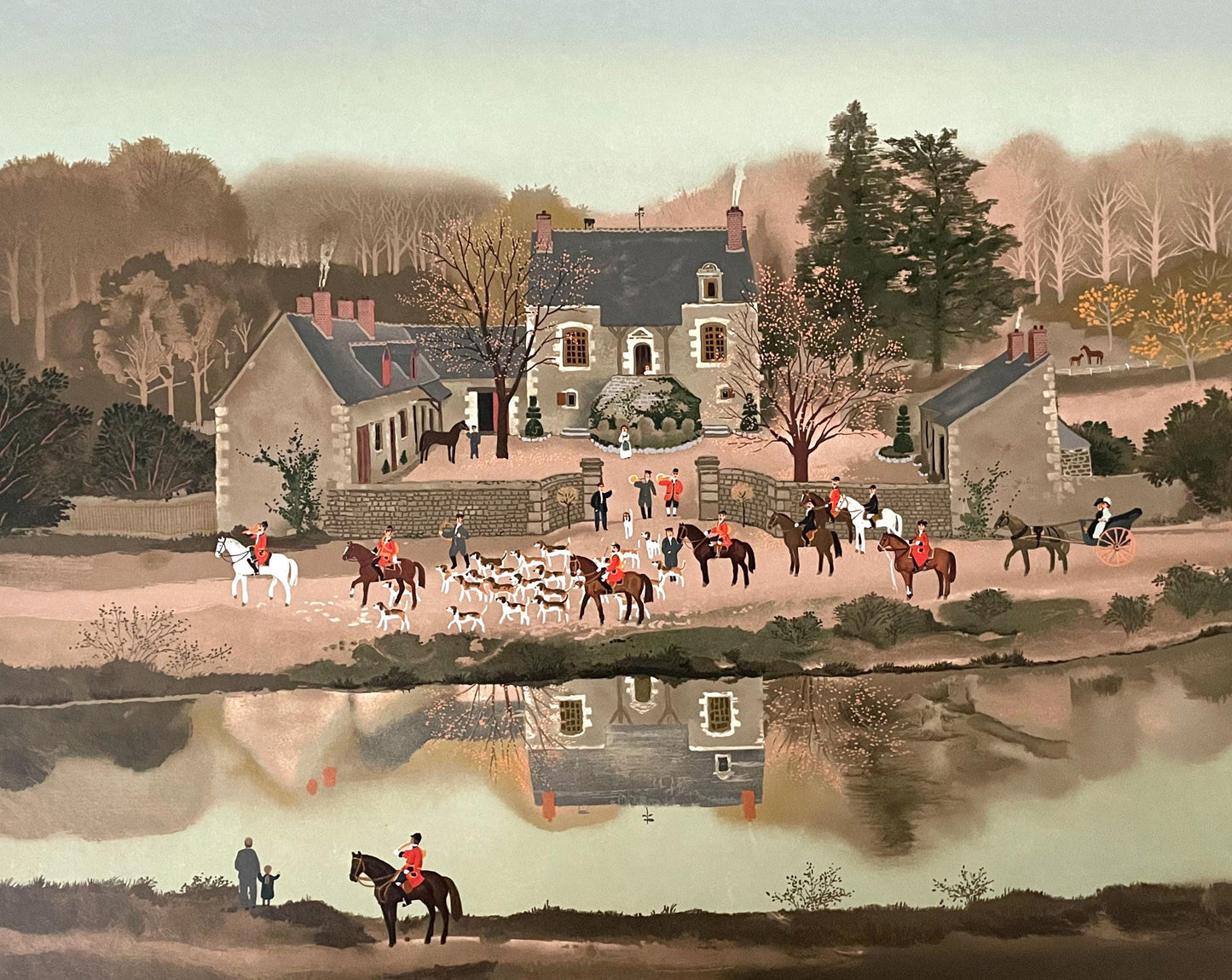 Michel Delacroix, La Sortie Du Chenil, Lithograph