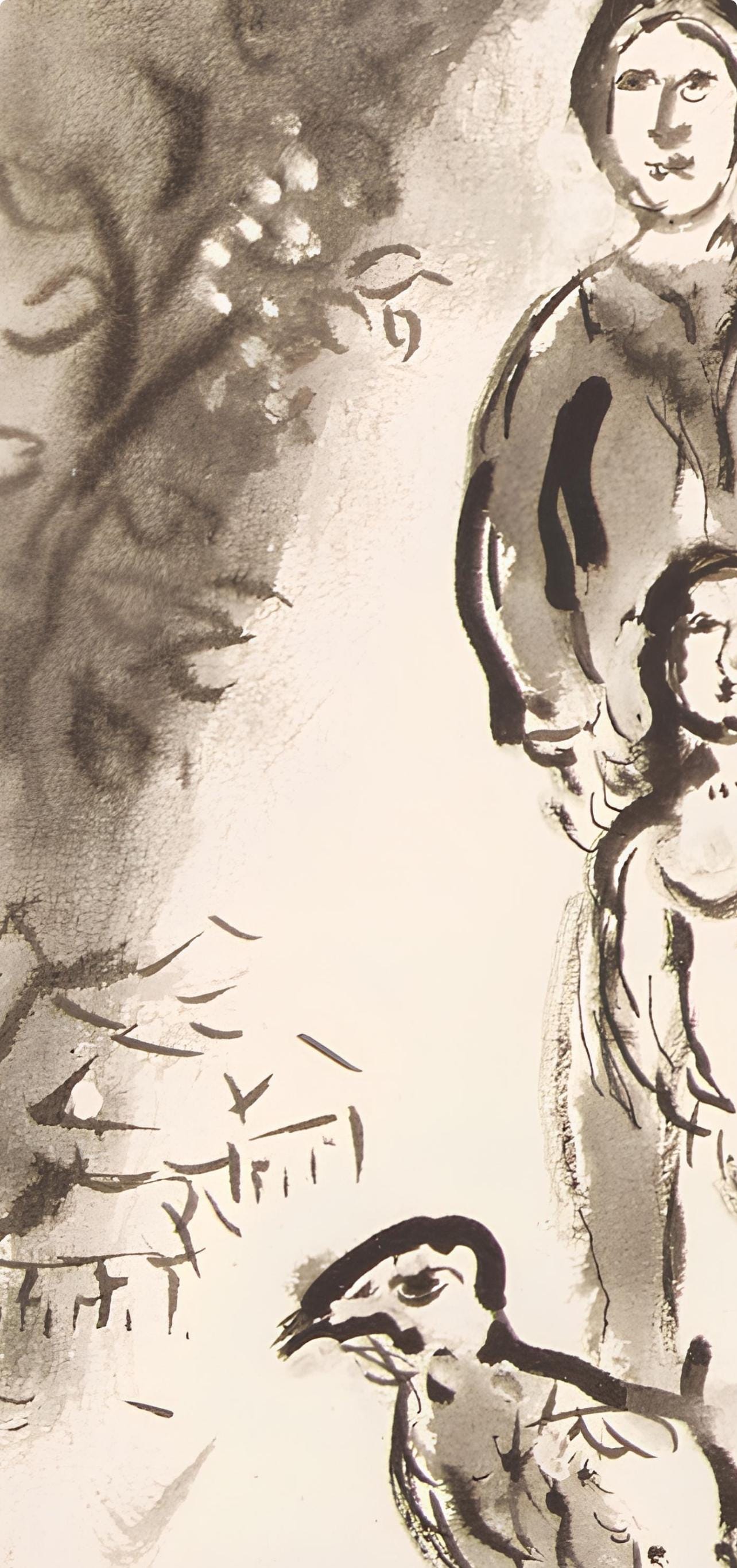 Marc Chagall, Composition, Lettres D'Hivernage, Lithograph
