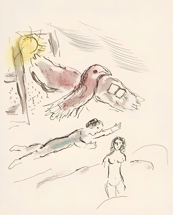 Marc Chagall Lithograph - Composition and Lettres d'Hivernage