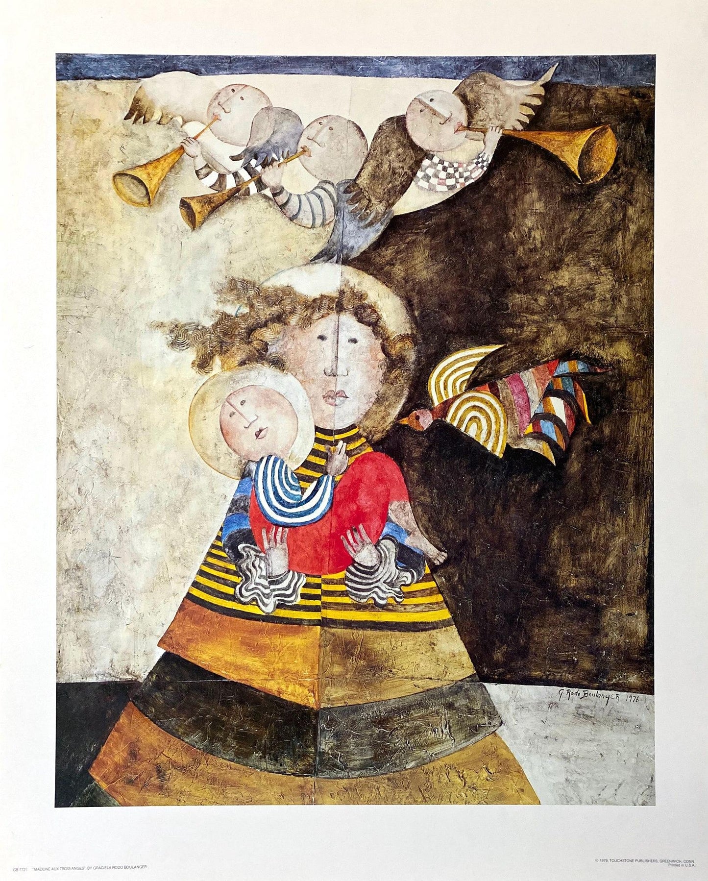 Graciela Rodo Boulanger, Madone Aux Trois Anges, Original Edition Offset Lithograph