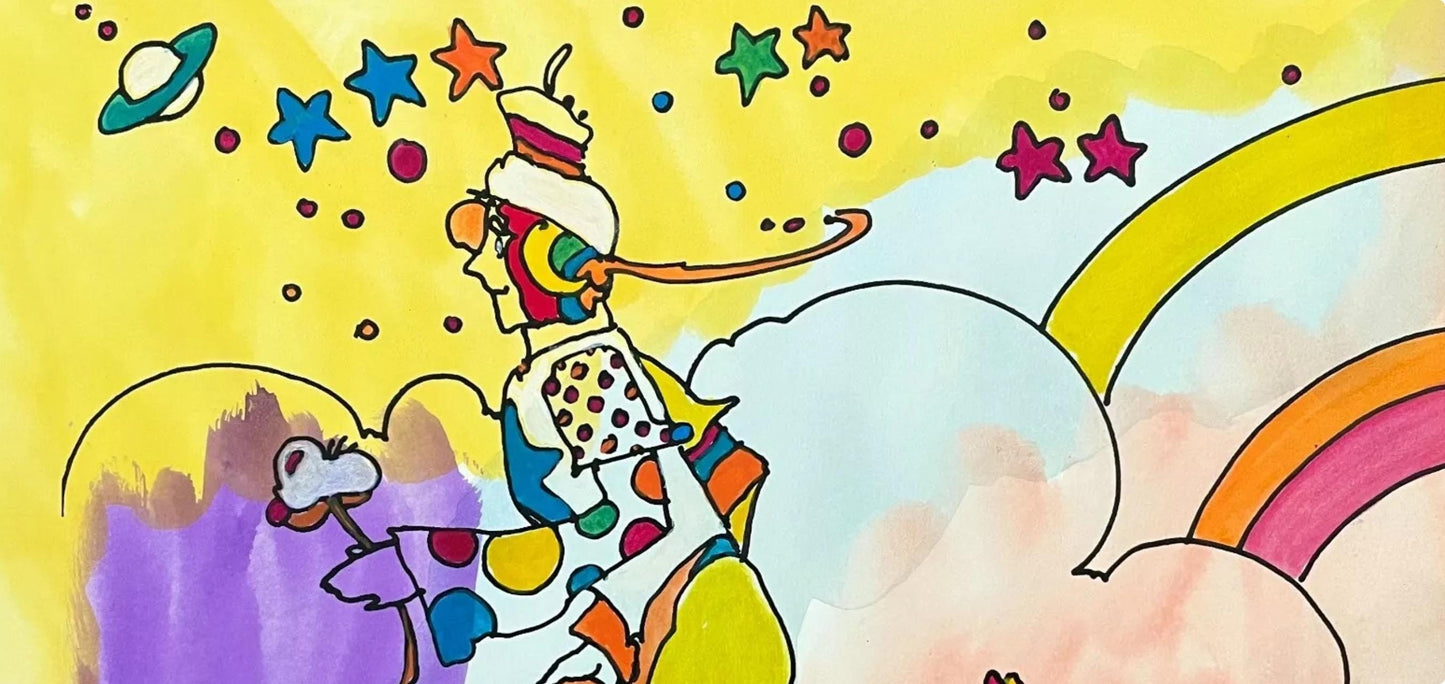 Peter Max, Superbly Free, Hand Signed, Mixed Media Watercolor And Silkscreen Painting