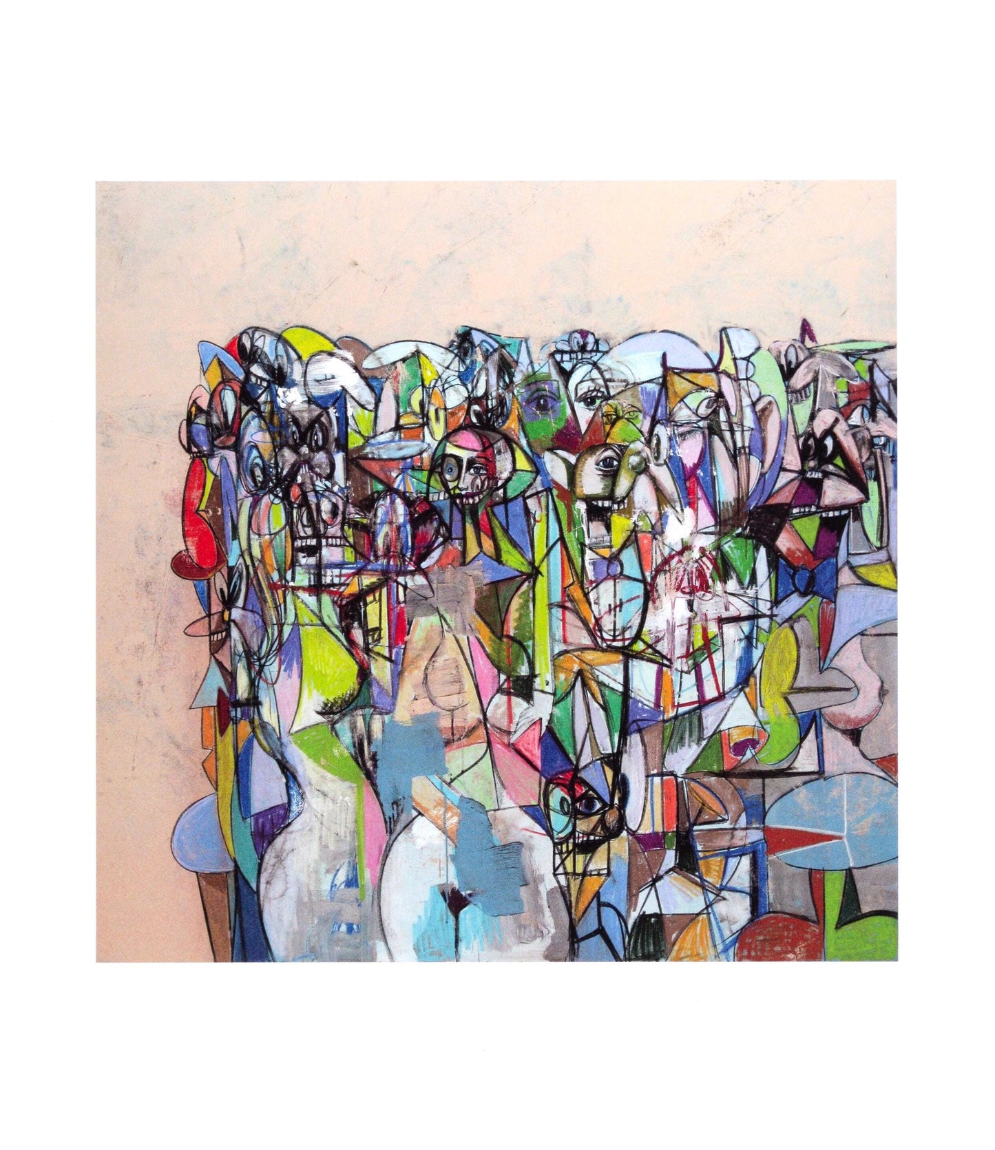 George Condo, Compression Iii, Drawing Paintings, Four Color Process Print