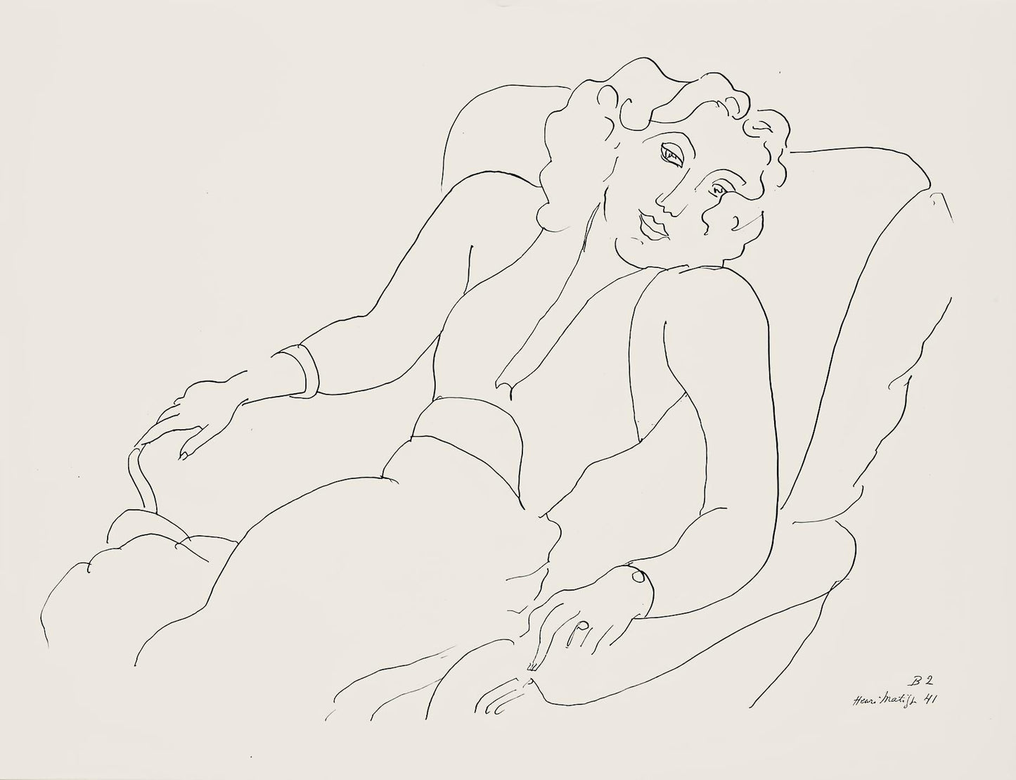 Henri Matisse, Srie B, Var. 2 (Duthuit 9), Henri Matisse, Dessins, Thmes Et Variations, Lithograph