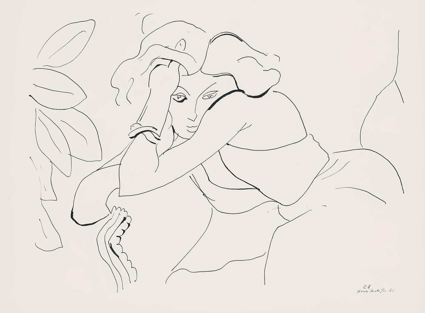 Henri Matisse, Srie C, Var. 8 (Duthuit 9), Henri Matisse, Dessins, Thmes Et Variations, Lithograph