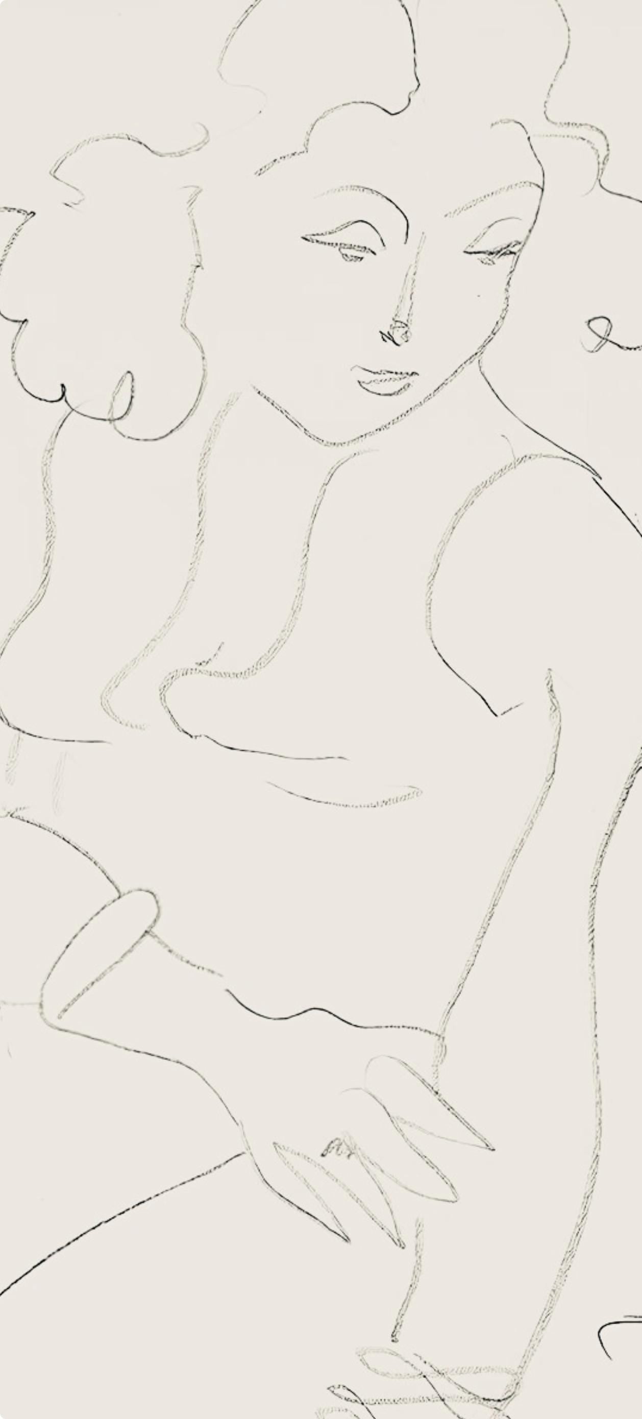 Henri Matisse, Srie E, Var. 2 (Duthuit 9), Henri Matisse, Dessins, Thmes Et Variations, Lithograph