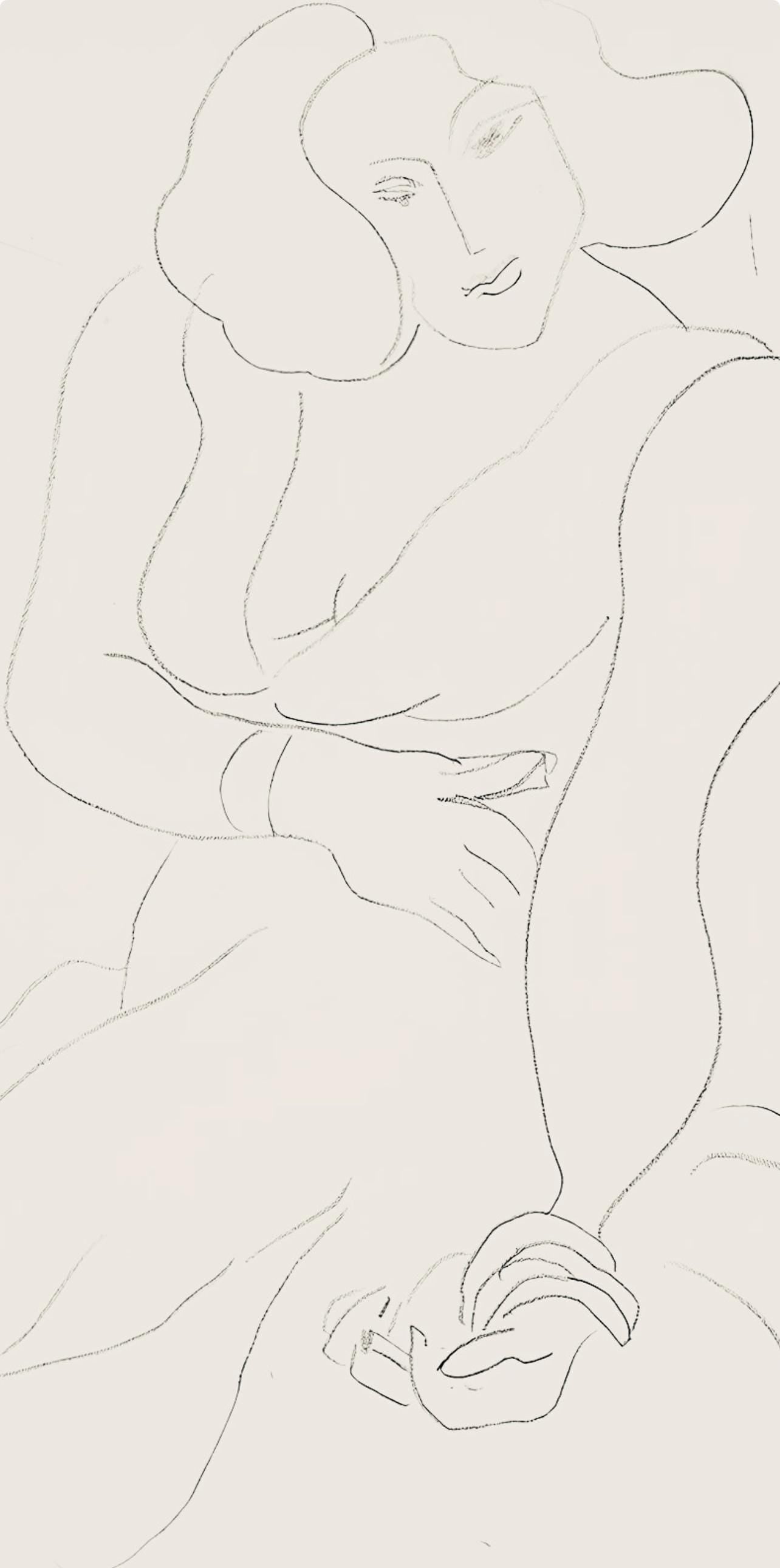 Henri Matisse, Srie E, Var. 4 (Duthuit 9), Henri Matisse, Dessins, Thmes Et Variations, Lithograph