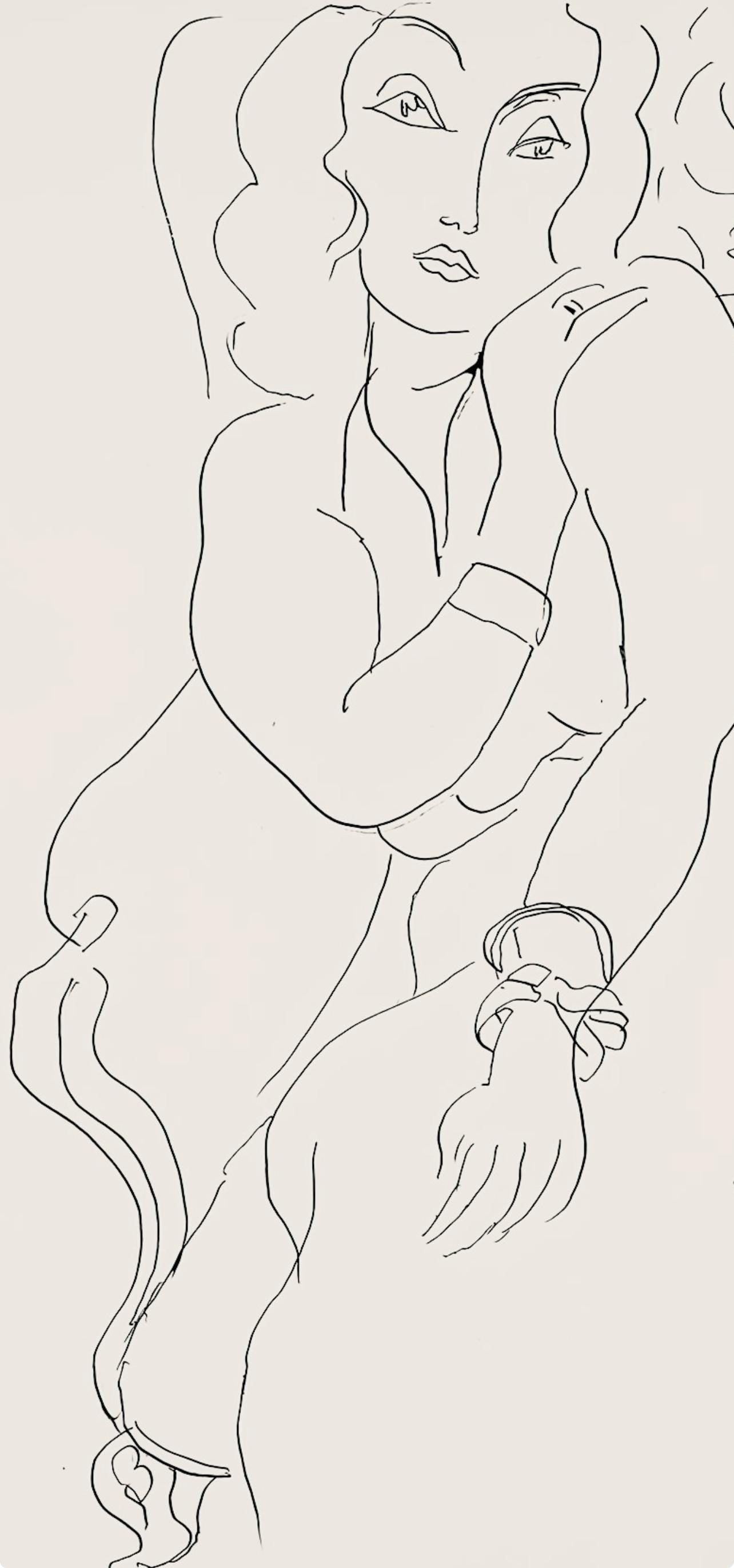 Henri Matisse, Srie E, Var. 9 (Duthuit 9), Henri Matisse, Dessins, Thmes Et Variations, Lithograph
