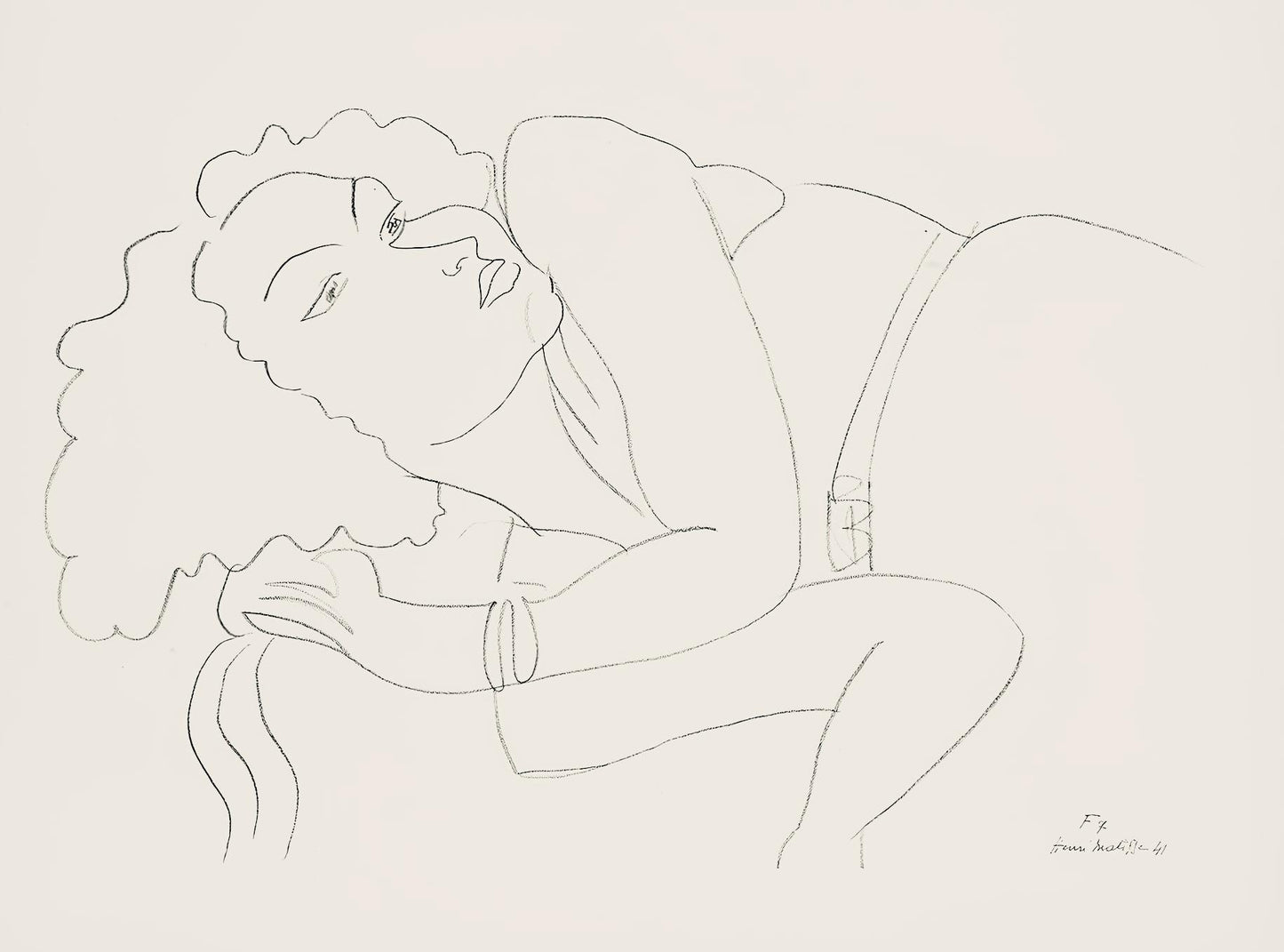 Henri Matisse, Srie F, Var. 7 (Duthuit 9), Henri Matisse, Dessins, Thmes Et Variations, Lithograph