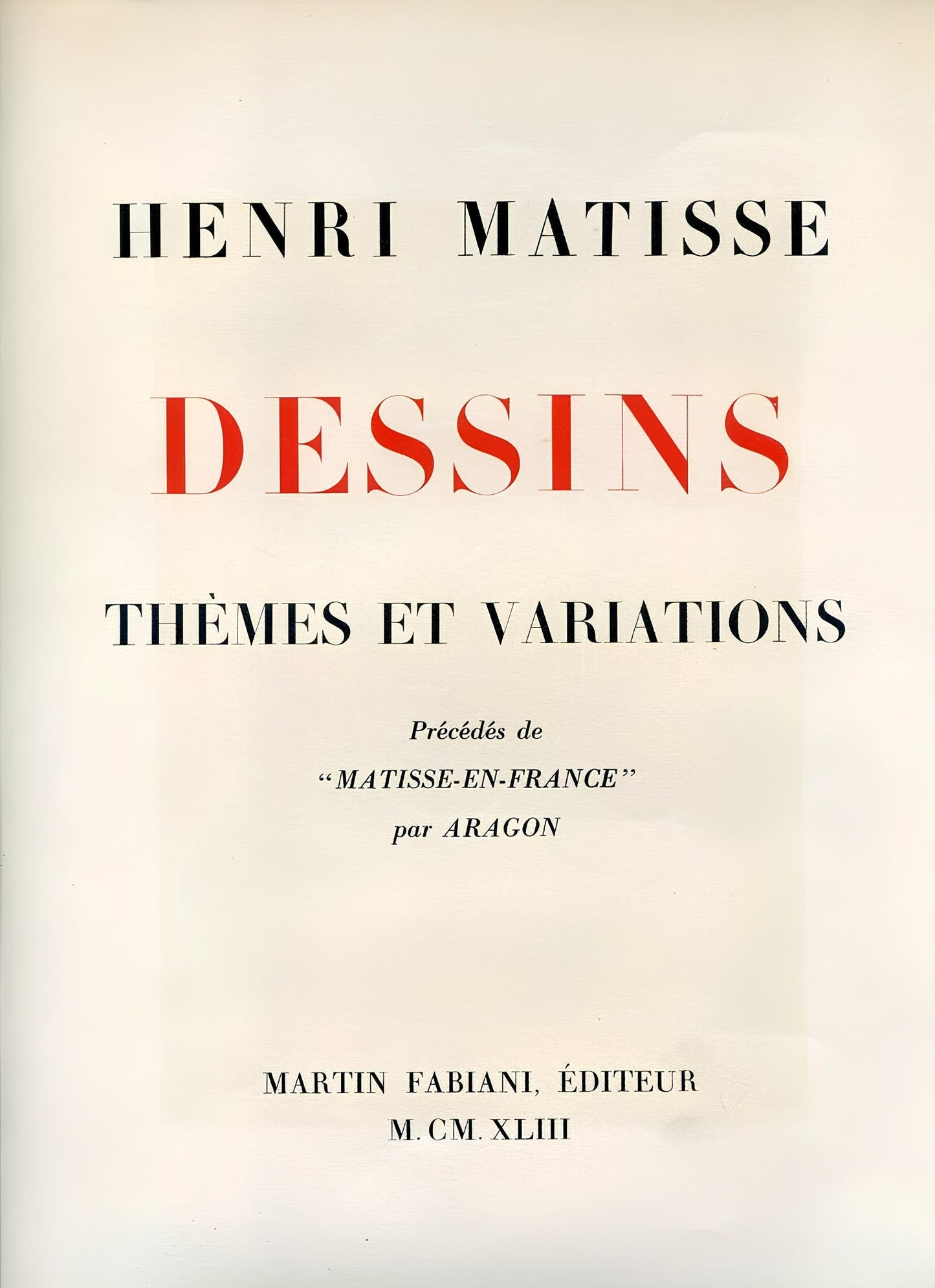 Henri Matisse, Srie J, Var. 1 (Duthuit 9), Henri Matisse, Dessins, Thmes Et Variations, Lithograph