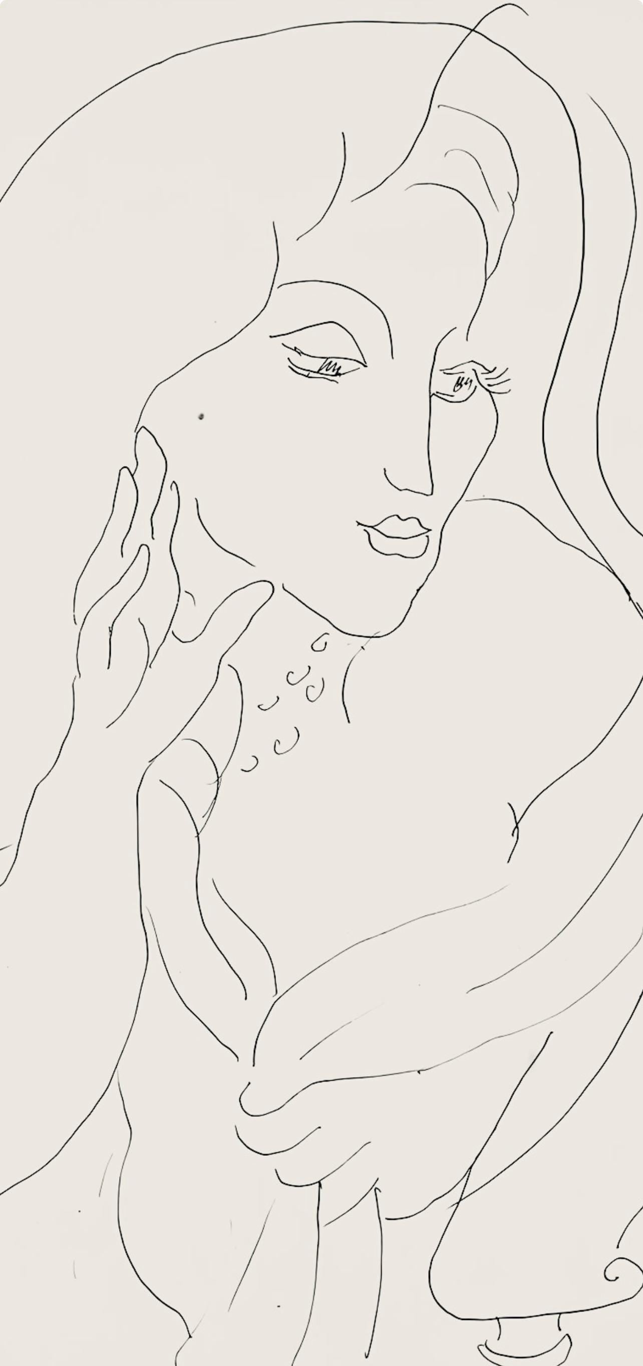 Henri Matisse, Srie K, Var. 4 (Duthuit 9), Henri Matisse, Dessins, Thmes Et Variations, Lithograph