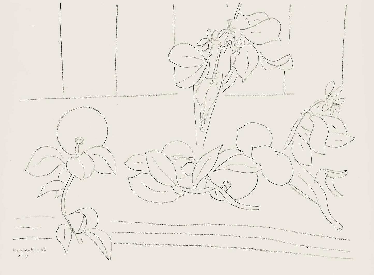 Henri Matisse, Srie M, Var. 7 (Duthuit 9), Henri Matisse, Dessins, Thmes Et Variations, Lithograph