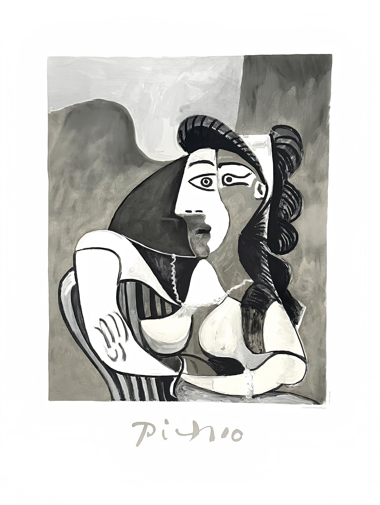 Pablo Picasso, Femme Accoude Au Fauteuil, Marina Picasso Collection, Official Lithograph