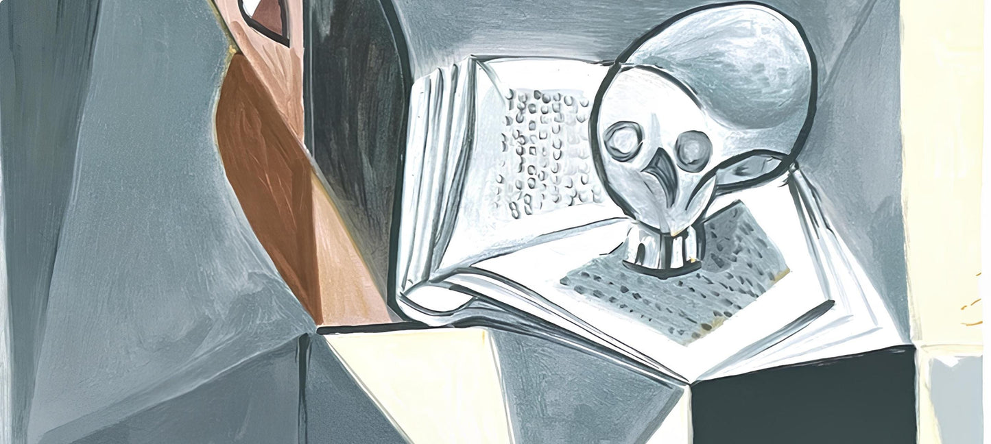 Pablo Picasso, Tte De Mort Et Livre, Marina Picasso Collection, Official Lithograph