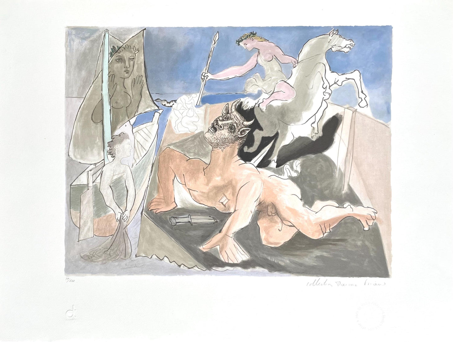 Pablo Picasso, Composition Avec Minotaur, Marina Picasso Collection, Official Lithograph