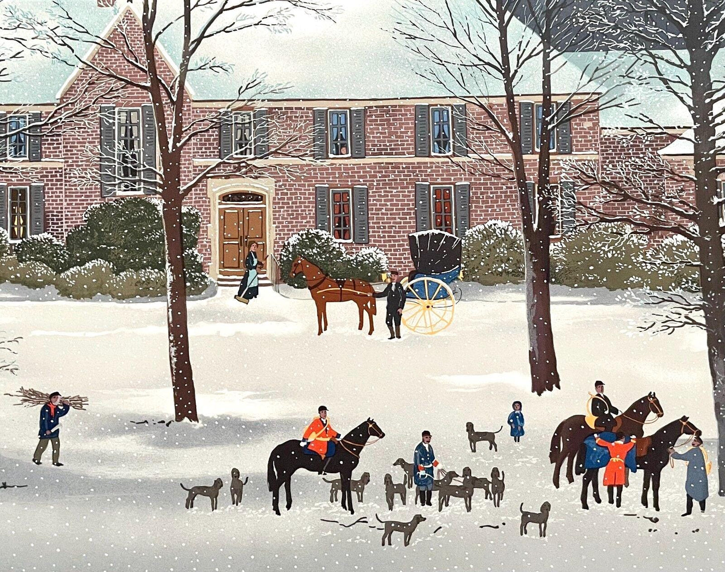 Michel Delacroix, La Chasse D'Hiver, Lithograph