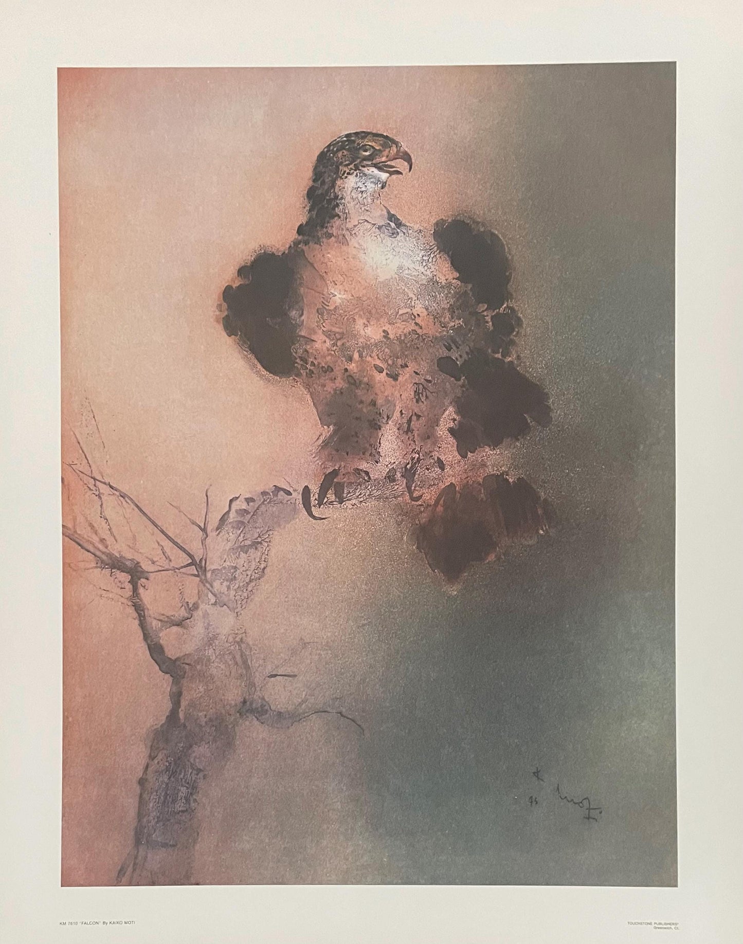 Kaiko Moti, Falcon, Original Edition Offset Lithograph
