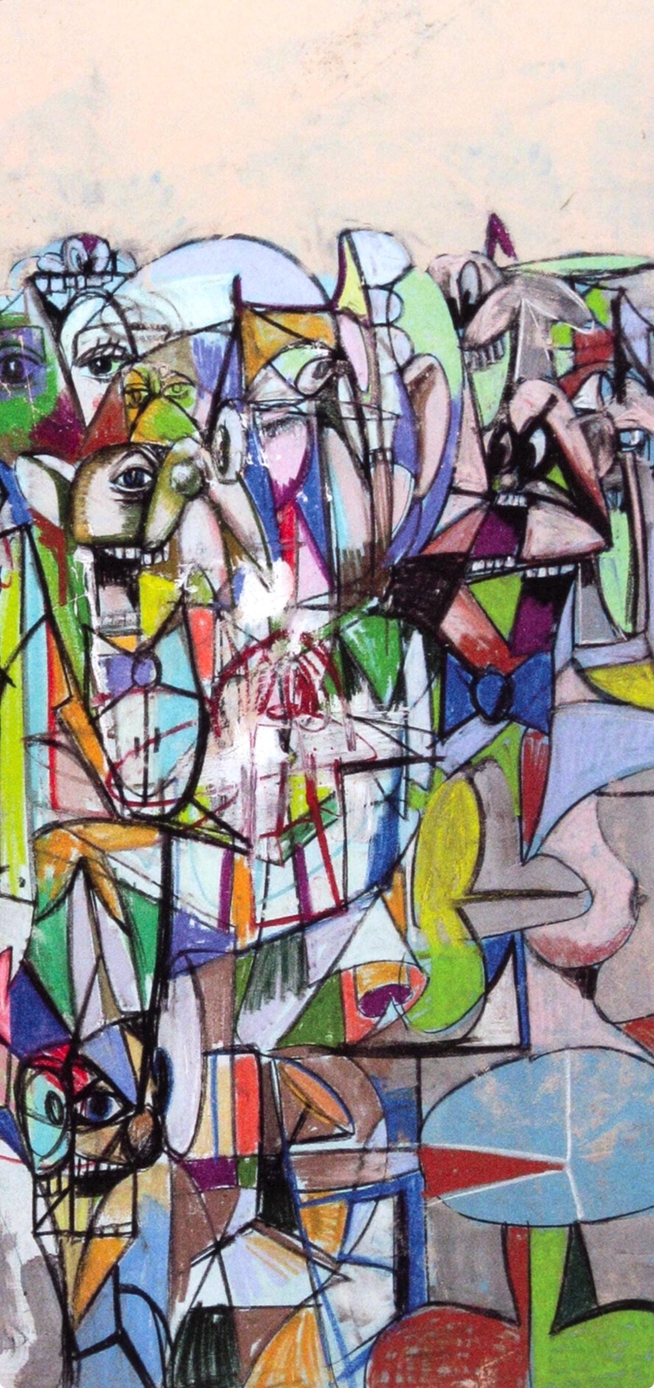 George Condo, Compression Iii, Drawing Paintings, Four Color Process Print