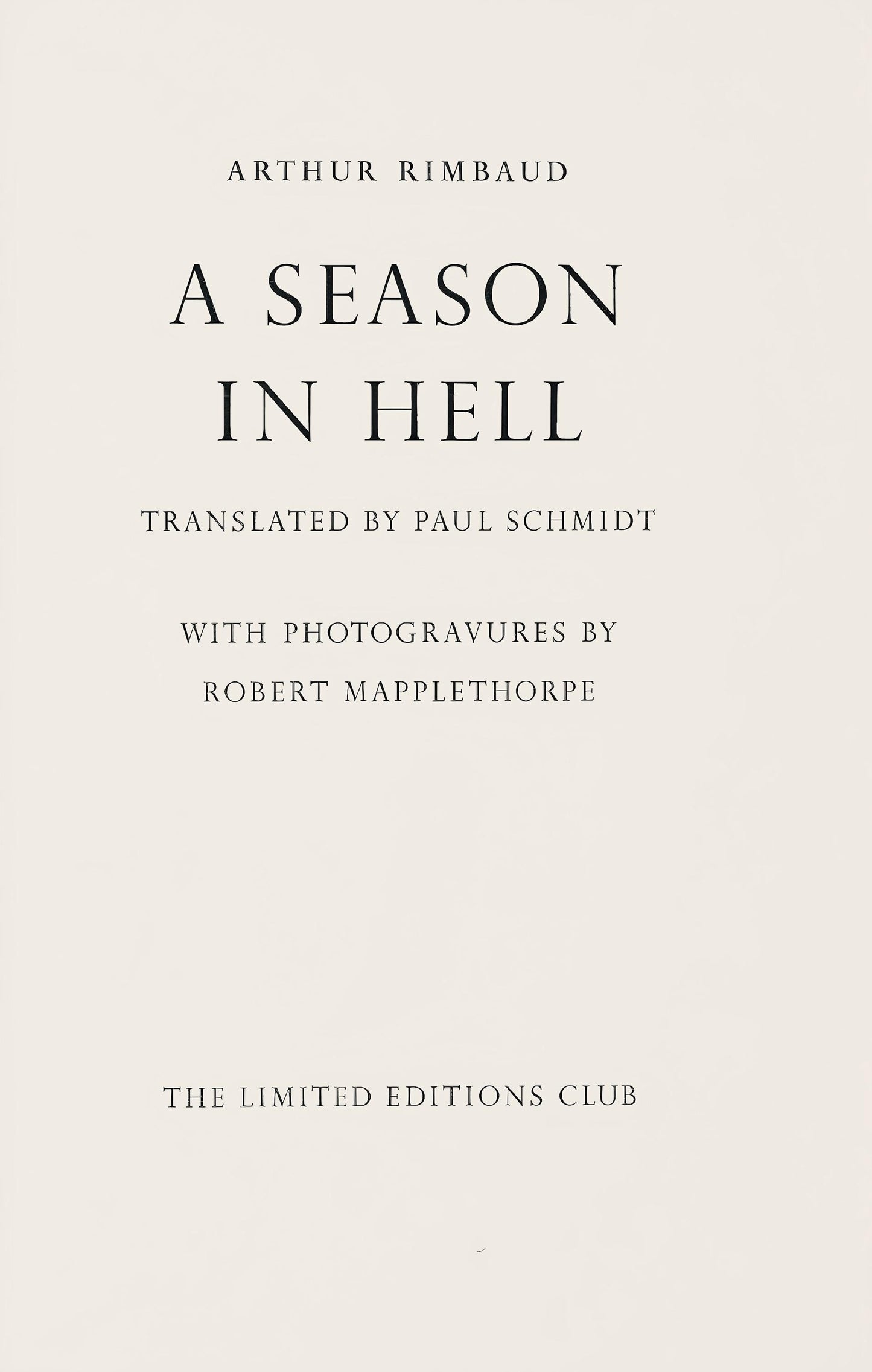 Robert Mapplethorpe, Rose With Smoke, A Season In Hell, Photogravure