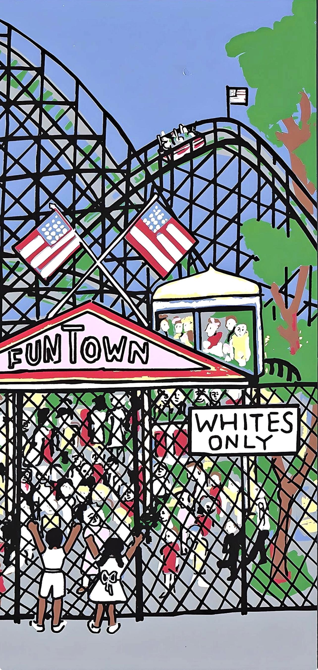Faith Ringgold, For Whites Only, Letter From Birmingham City Jail, Silkscreen