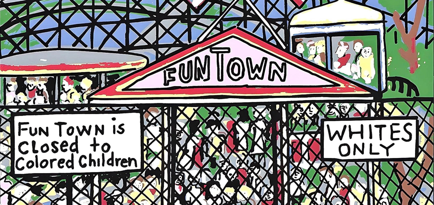 Faith Ringgold, For Whites Only, Letter From Birmingham City Jail, Silkscreen