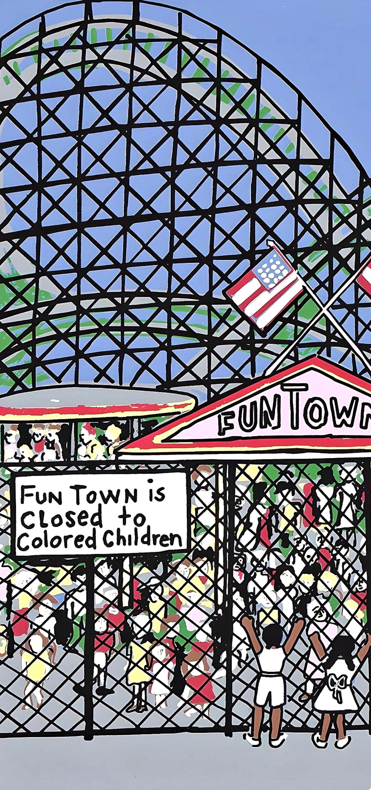 Faith Ringgold, For Whites Only, Letter From Birmingham City Jail, Silkscreen