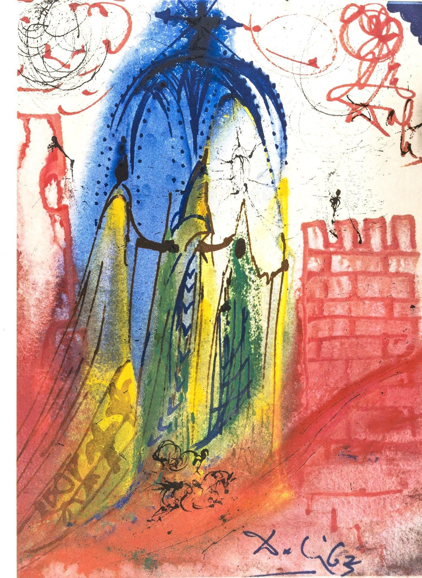Salvador Dali, Composition (Michler/Lpsinger 1601), Romeo E Giulietta, Lithograph And Silkscreen