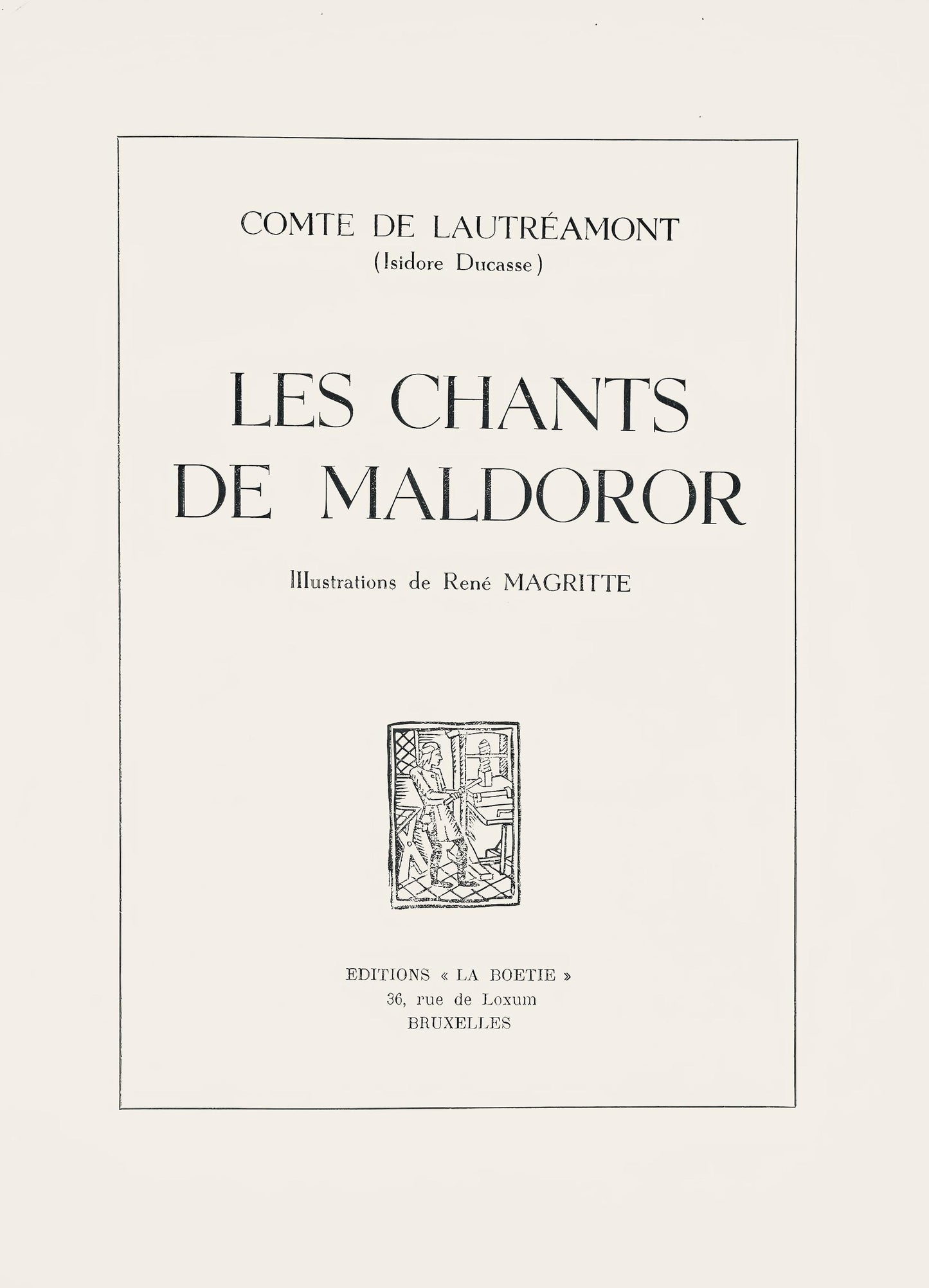Ren Magritte, Composition, Les Chants De Maldoror, Lithograph