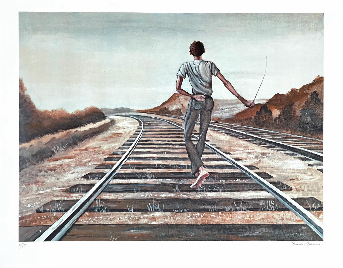 Ernie Barnes, Destination Unknown, Lithograph