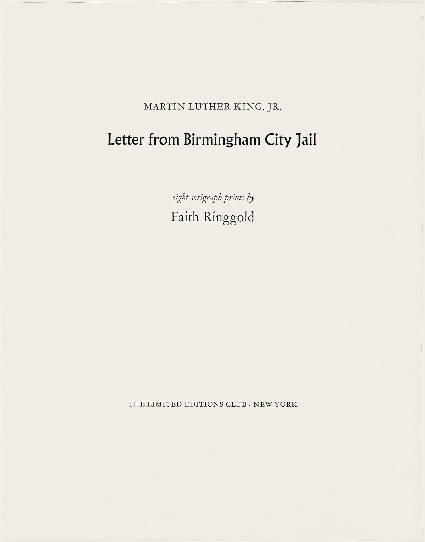 Faith Ringgold, Brown Versus Board Of Education, Letter From Birmingham City Jail, Silkscreen