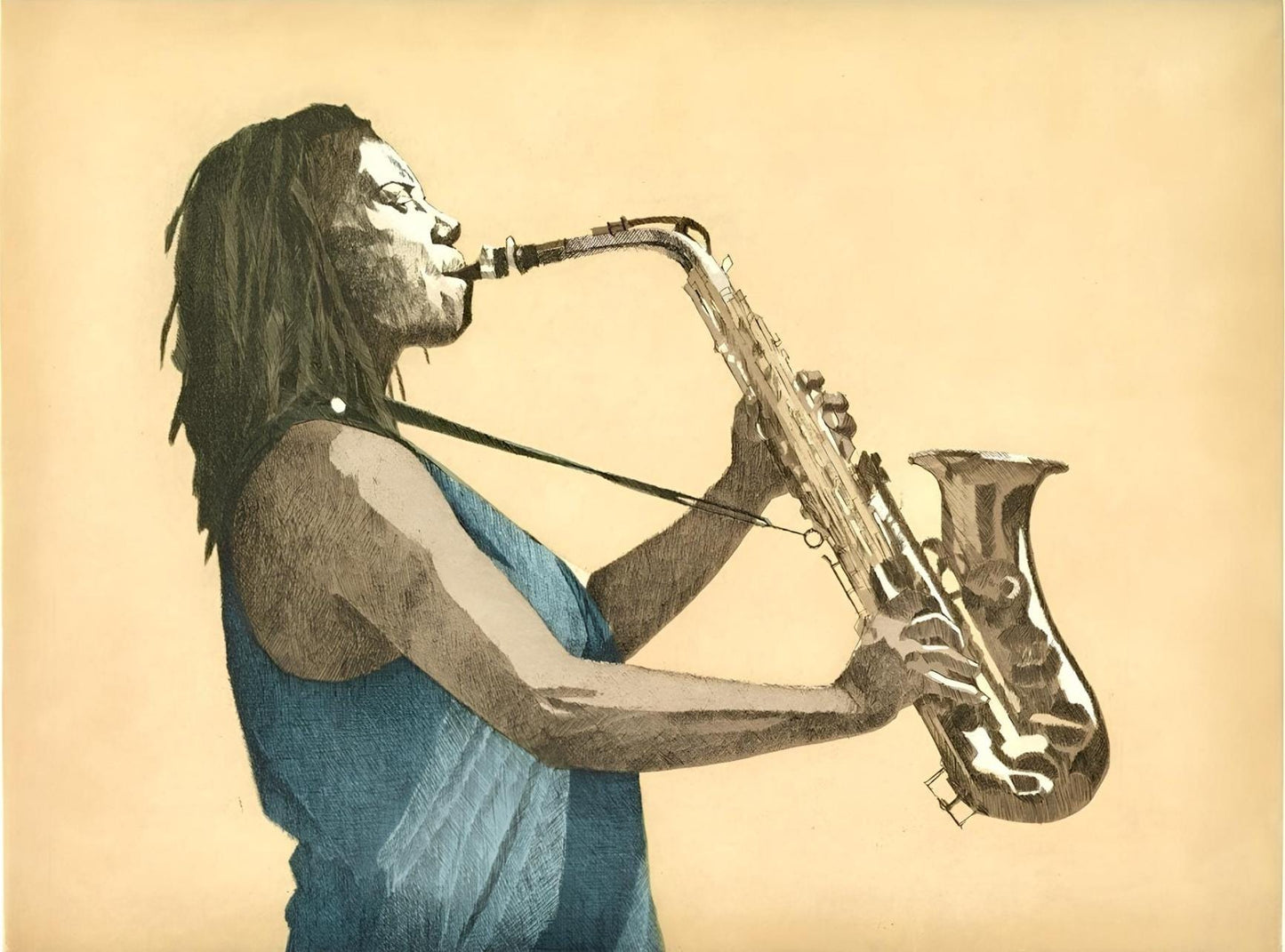Dean Mitchell, Bathed In Light, Music, Deep Rivers In My Soul, Etching